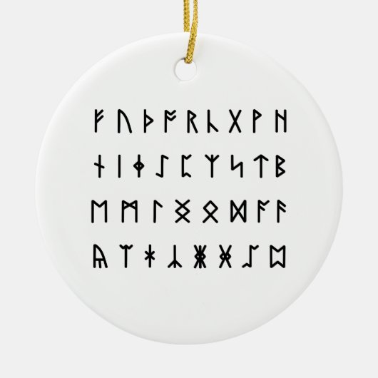 Runic Alphabet [Futhorc] Keramik Ornament (Vorne)
