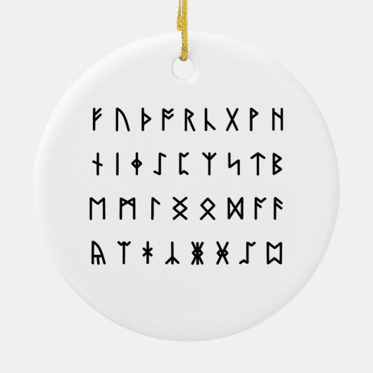 Runic Alphabet [Futhorc] Keramik Ornament (Hinten)