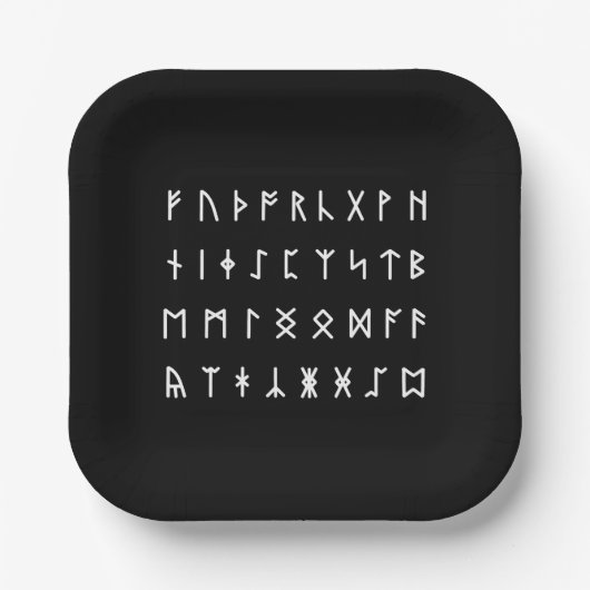 Runic Alphabet [Futhorc] Pappteller (Vorderseite)