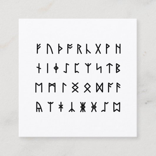 Runic Alphabet [Futhorc] Quadratische Visitenkarte (Vorderseite)