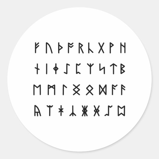 Runic Alphabet [Futhorc] Runder Aufkleber (Vorderseite)