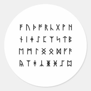 Runic Alphabet [Futhorc] Runder Aufkleber