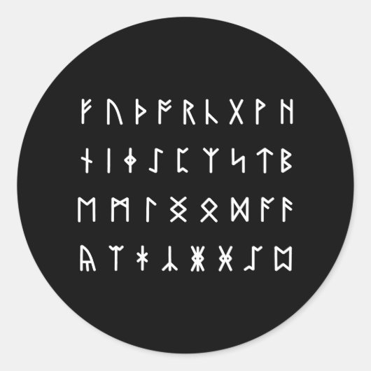 Runic Alphabet [Futhorc] Runder Aufkleber (Vorderseite)