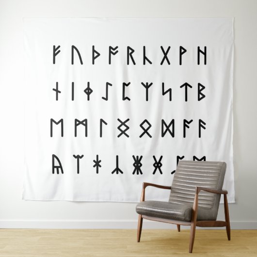 Runic Alphabet [Futhorc] Wandteppich (Beispiel (Horizontal))
