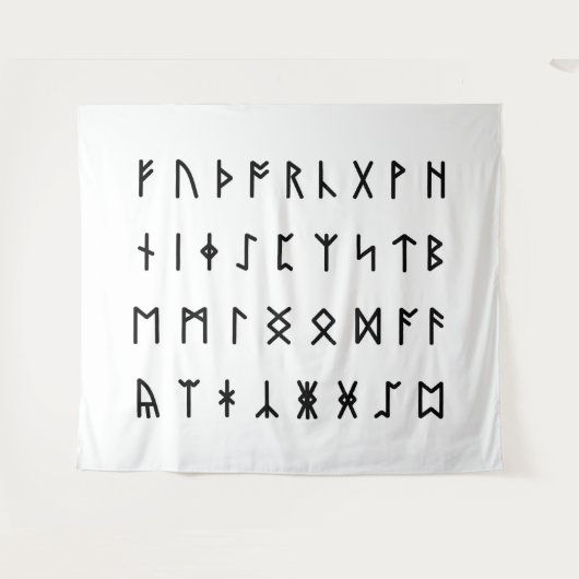 Runic Alphabet [Futhorc] Wandteppich (Vorderseite (Horizontal))