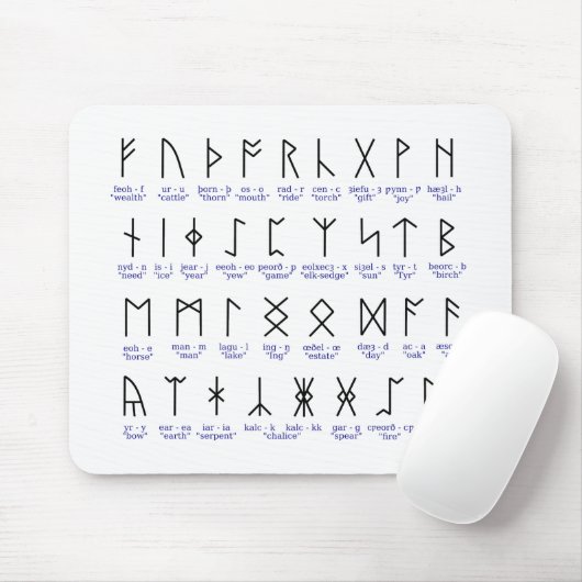 Runic Alphabet Mousepad (Mit Mouse)