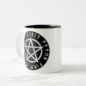 Runic Pentagramm-Kaffeetasse Zweifarbige Tasse (Vorderseite Links)