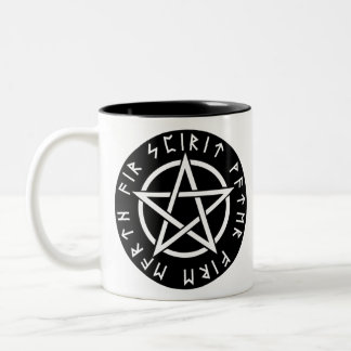 Runic Pentagramm-Kaffeetasse Zweifarbige Tasse