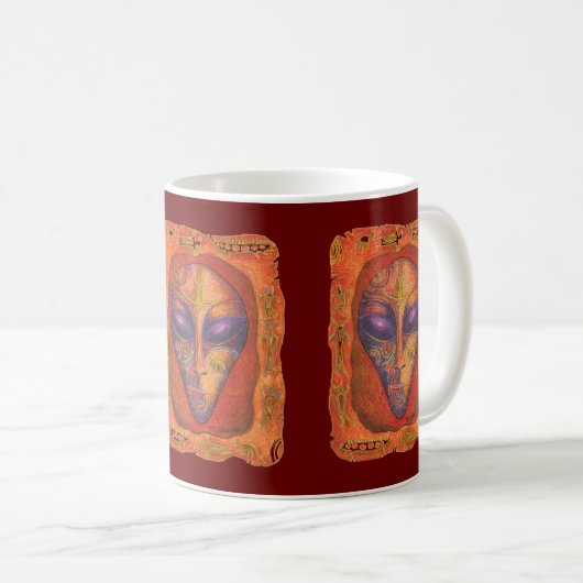 Runic Red Alien Kaffeetasse (VorderseiteRechts)
