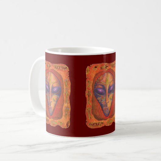 Runic Red Alien Kaffeetasse (Vorderseite Links)