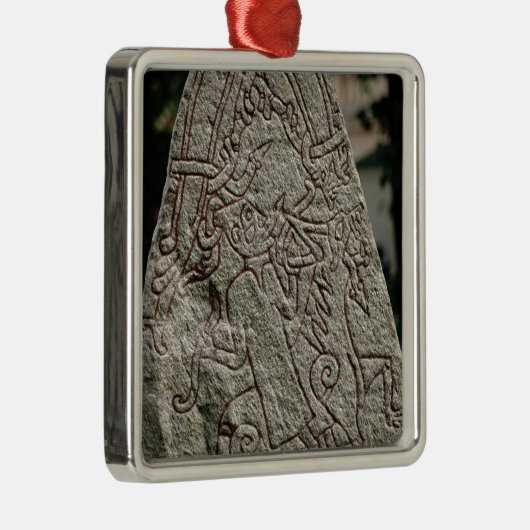 Runic Stein Silbernes Ornament (Rechts)