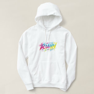 RUNN Neon-Farbspritzer Streetwear Grafik Hoodie
