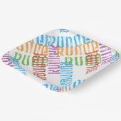 Runner Abstrakt farbenfroh Pappteller (Gewinkelt)