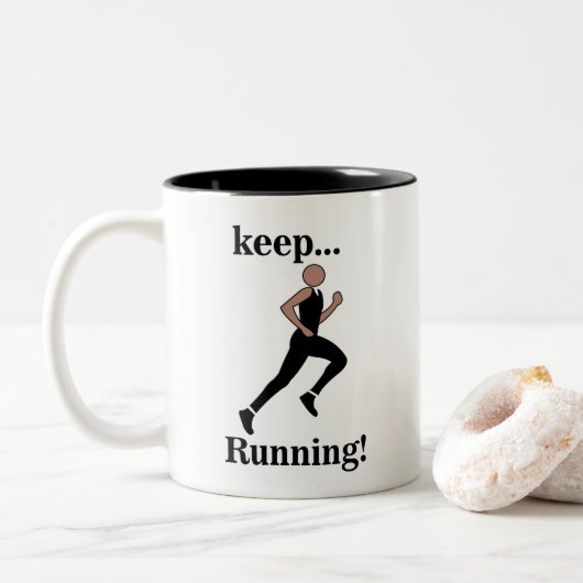 Runner Athlete Marathonläufer Zweifarbige Tasse (Mit Donut)