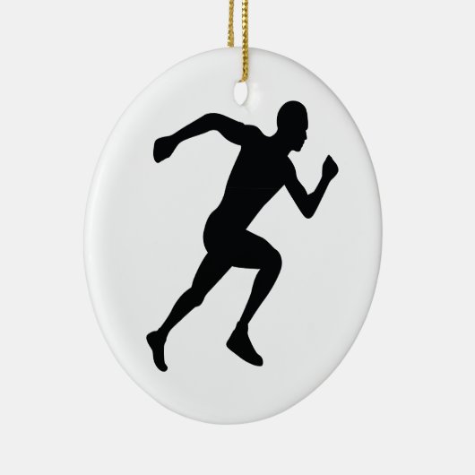 Runner Black Silhouette Shadow Keramikornament (Rechts)