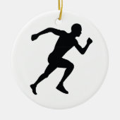 Runner Black Silhouette Shadow Keramikornament (Vorne)