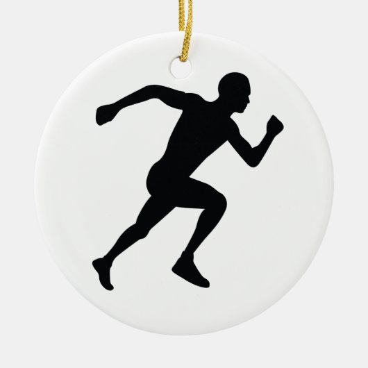 Runner Black Silhouette Shadow Keramikornament (Vorne)