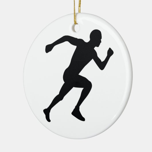 Runner Black Silhouette Shadow Keramikornament (Links)