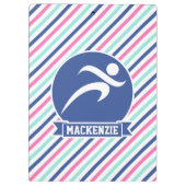 Runner; blau, rosa und weiße Streifen Klemmbrett (Rückseite)
