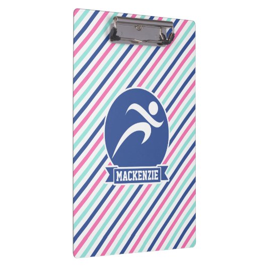 Runner; blau, rosa und weiße Streifen Klemmbrett (Rechts)