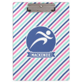 Runner; blau, rosa und weiße Streifen Klemmbrett (Vorderseite)