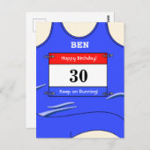 Runner Blue Postkarte (Vorne/Hinten)