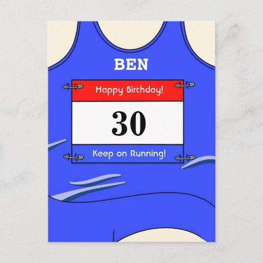 Runner Blue Postkarte (Vorderseite)