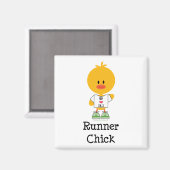 Runner Chick Half Marathon Magnet (Vorderseite/Rückseite)