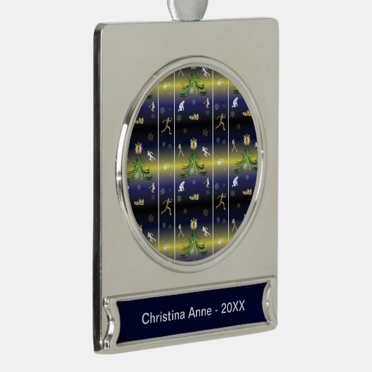 Runner Christmas Tree - Mädchen laufen Banner-Ornament Silber (Rechts)