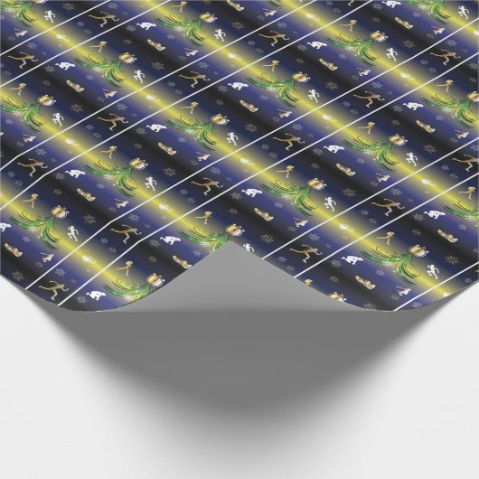 Runner Christmas Tree - Mädchen laufen Geschenkpapier (Ecke)