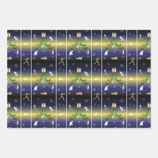 Runner Christmas Tree - Mädchen laufen Geschenkpapier Set (Vorderseite 3)