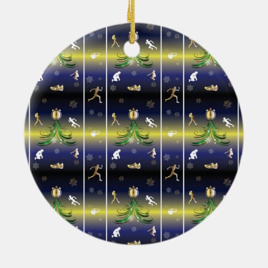 Runner Christmas Tree - Mädchen laufen Keramik Ornament (Hinten)