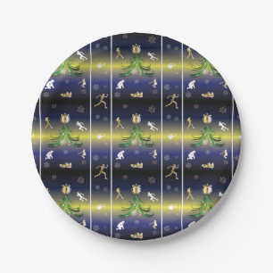 Runner Christmas Tree - Mädchen laufen Pappteller