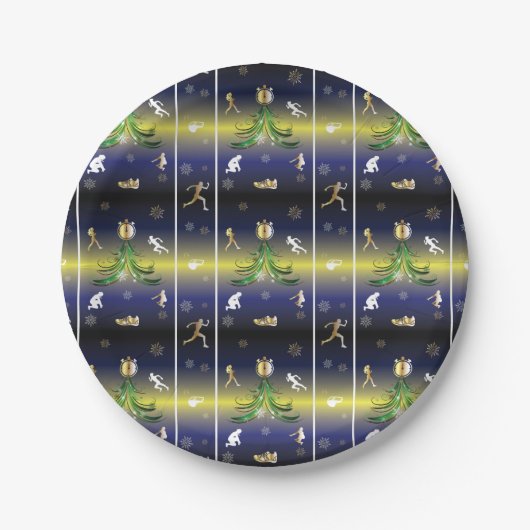 Runner Christmas Tree - Mädchen laufen Pappteller (Vorderseite)