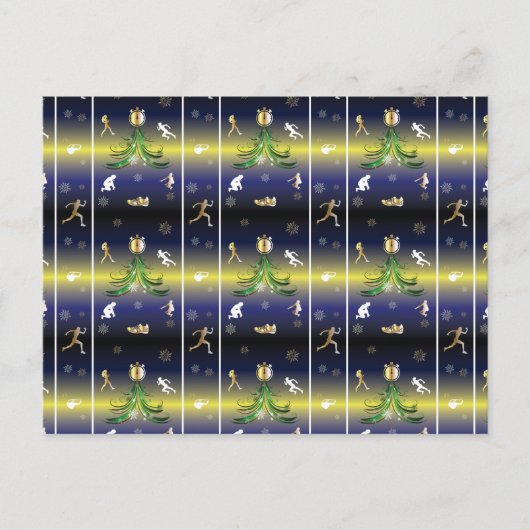 Runner Christmas Tree - Mädchen laufen Postkarte (Vorderseite)