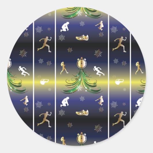 Runner Christmas Tree - Mädchen laufen Runder Aufkleber (Vorderseite)