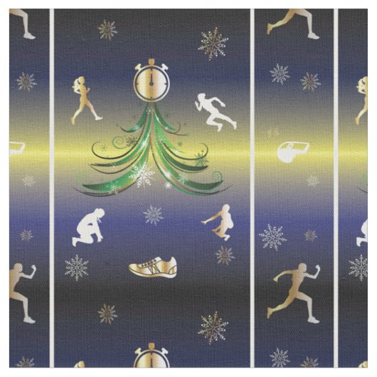 Runner Christmas Tree - Mädchen laufen Stoff (Nahaufnahme)