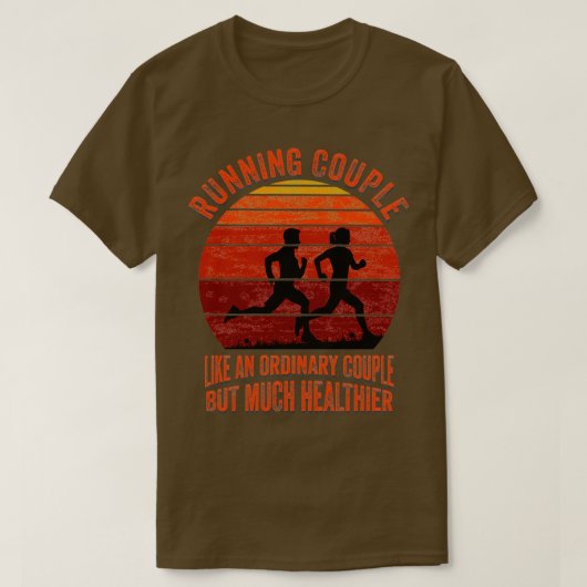 Runner Couple Hus und Ehefrau Sunset Mate Joggen T T-Shirt (Design vorne)