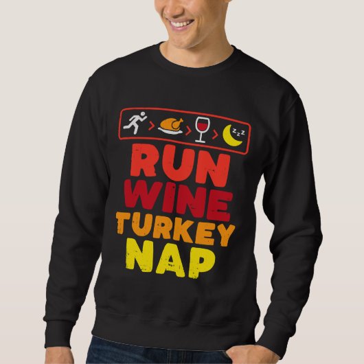 Runner, der Erntedank führt, führen Weinaufkleber Sweatshirt (Vorderseite)