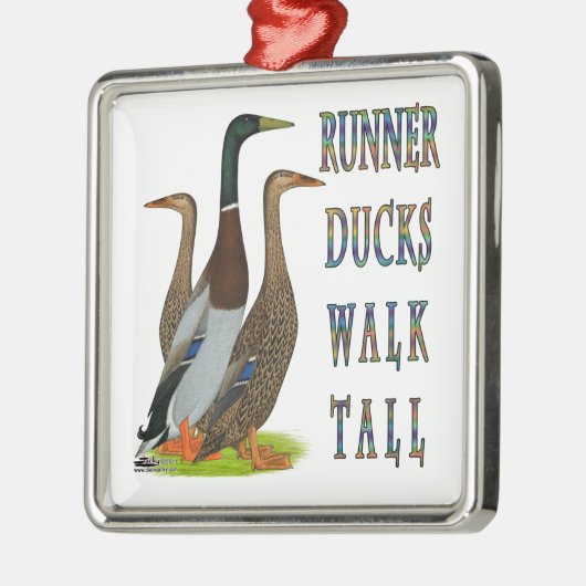 Runner Ducks Walk Tall Ornament Aus Metall (Links)