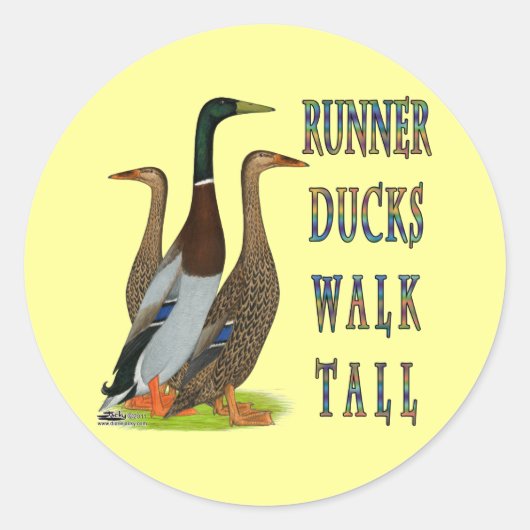 Runner Ducks Walk Tall Runder Aufkleber (Vorderseite)