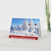 Runner-Ente-Weihnachtsmannmütze Feiertagskarte (Rückseite)