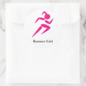 Runner Girl! Runder Aufkleber (Tasche)