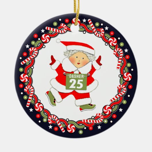 Runner Holiday-Geschenk Keramik Ornament (Vorne)