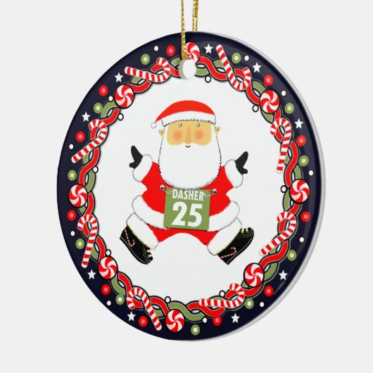 Runner Holiday-Geschenk Keramik Ornament (Links)