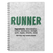 Runner Ingredients Notizblock (Vorderseite)
