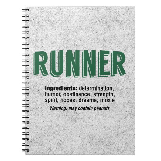 Runner Ingredients Notizblock (Vorderseite)