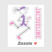 Runner Lady Pink Lila Personalisierte Aufkleber (Blatt)