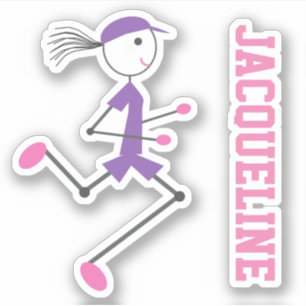 Runner Lady Pink Lila Personalisierte Aufkleber