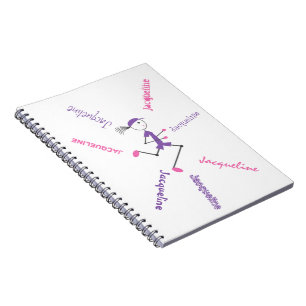 Runner Lady Pink Lila Personalisiertes Notebook Notizblock